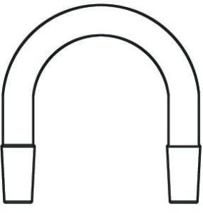 U-Shape Glass Drying Tube Adapter with 19/22 Joints