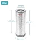 Borosilicate Dewar Flask with Aluminum Base, 350ml