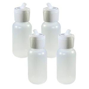 Boston Round LDPE Plastic Bottles with Flip Spout, 4 Pack