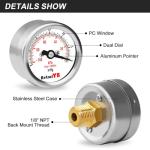 AetralYB Mini Vacuum Pressure Gauge - 1.2 Inch Dial