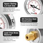 AetralYB Mini Vacuum Pressure Gauge - 1.2 Inch Dial