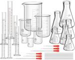 30-Piece Lab Glassware Set with Cylinders and Beakers
