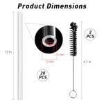 20-Pack 12-Inch Clear Borosilicate Glass Tubes