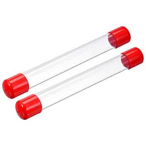 PATIKIL Clear Plastic Tubing with Red Rubber Caps