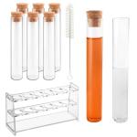 HUAOU 6-Pack 100ml Glass Test Tubes with Rack