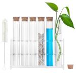 HUAOU 6-Pack 100ml Glass Test Tubes with Rack