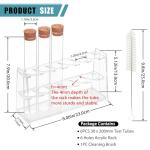 HUAOU 6-Pack 100ml Glass Test Tubes with Rack