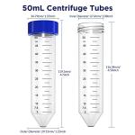 50mL Conical Centrifuge Tubes, 250 Pack