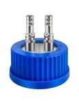GL45 Safety Bottle Cap, 2-Port Stainless Steel