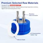 GL45 Safety Bottle Cap, 2-Port Stainless Steel