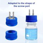 GL45 Safety Bottle Cap, 2-Port Stainless Steel