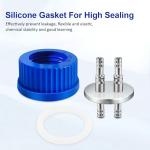 GL45 Safety Bottle Cap, 2-Port Stainless Steel