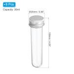 30ml Plastic Test Tubes with Screw Caps - 6 Pack