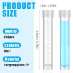 400 Pcs 10ml Plastic Test Tubes with Lids