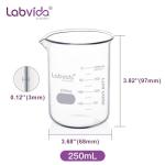 10-Pack 250ml Thick Glass Lab Beakers