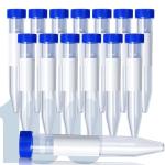 15ml Centrifuge Tubes - 100 Pack with Caps
