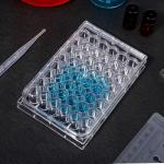 48-Well Cell Culture Plate with Lid, Clear Plastic