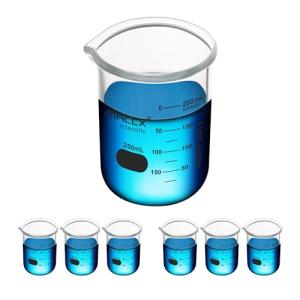 Maccx 8.5oz Glass Beaker Set, Pack of 6