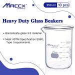 Maccx 8.5oz Glass Beaker Set, Pack of 6