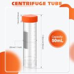 100 Pack 50ml Self-Standing Centrifuge Tubes