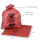 McKesson Red Biohazard Waste Bags, 250 Count