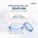 Transparent Petri Dishes with Lid - 50 Pack