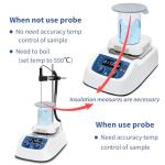 ONiLAB 550℃ LCD Digital Hotplate Magnetic Stirrer with Ceramic Coated Aluminum Work Plate and Metal Case,Timer 1min-99h59min,200-1500rpm,10L,Temp Probe Sensor & Support Stand & Stirring Bar Included