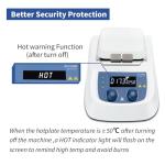 ONiLAB 550℃ LCD Digital Hotplate Magnetic Stirrer with Ceramic Coated Aluminum Work Plate and Metal Case,Timer 1min-99h59min,200-1500rpm,10L,Temp Probe Sensor & Support Stand & Stirring Bar Included