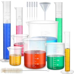 16 Pack Graduated Cylinder and Beaker Set