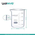 Low Form 400ml Borosilicate Glass Beaker Set, 6pcs