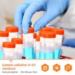 Sterile Conical Centrifuge Tubes with Caps - 50 Pack