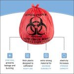 Biohazard Waste Bags, 10 Gallon, 100 Count