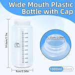 32oz Plastic Bottles with Airtight Caps - 2 Pack