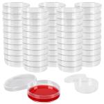 50 Pack Sterile Plastic Petri Dishes with Lids