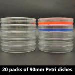 20-Piece 90 mm Plastic Petri Dish Set
