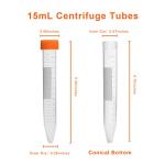 15ml Centrifuge Tubes with Leak-Proof Caps, 50 Pack