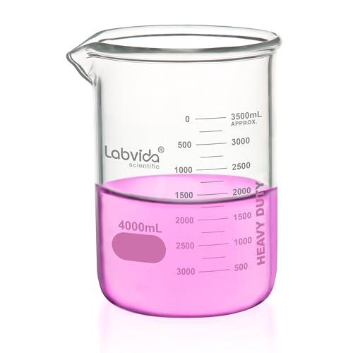 Heavy Duty 4000ml Glass Beaker with Double Scale