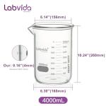Heavy Duty 4000ml Glass Beaker with Double Scale