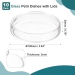 PATIKIL 100mm Clear Borosilicate Glass Petri Dishes