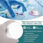 PATIKIL 100mm Clear Borosilicate Glass Petri Dishes