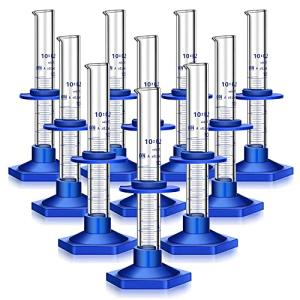 10 Pack Thick Glass Graduated Measuring Cylinders