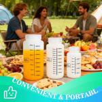 8oz Plastic Bottles with Airtight Lids - 3 Pack