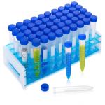 50 Pack 15ml Conical Centrifuge Tubes with Rack