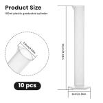 10 Pack 100ml Plastic Measuring Cylinders