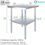 30" Stainless Steel Work Table | NSF Certified