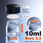 Wide Mouth Glass Sample Vials with Caps - 8 Pack