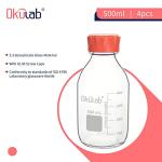 Okulab 500ml Round Borosilicate Glass Storage Bottles