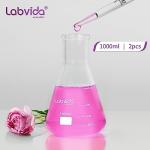 Labvida 1000ml Narrow-Mouth Borosilicate Glass Bottles