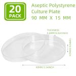20 Pack Sterile Plastic Petri Dishes with Lids
