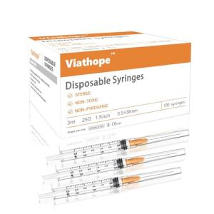 100 Pack 3ml Disposable Syringes with Needles